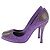 Décolleté Sergio Rossi in raso di seta viola e strass Porpora - vista 3