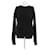 Saint Laurent Wollpullover mit langen Ärmeln Schwarz