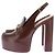 Gucci Mule con tacco e piattaforme "Horsebit" Bordò - vista 3