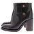 Botines de tacón de cuero negro Chanel con cierre CC - vista 3