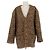 Céline wool coat beige and black with gold buttons