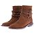 Saint Laurent Stivaletti marroni in camoscio con borchie Marrone