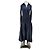 Autre Marque Langes marinefarbenes Kleid aus zwei Materialien Marineblau