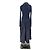 Autre Marque Langes marinefarbenes Kleid aus zwei Materialien Marineblau - Ansicht 2