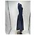 Autre Marque Langes marinefarbenes Kleid aus zwei Materialien Marineblau - Ansicht 3