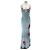 Rat & Boa Langes blaues Kleid mit rosa Mustern