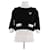 Maglione corto bianco e nero Prada con logo ricamato  - vista 1