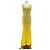 Autre Marque Vestido largo amarillo con strass