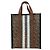 Burberry Small Monogram Stripe E-Canvas Portrait Tote Bag Braun - Ansicht 3
