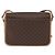 Céline Celine Vintage Macadam Circle Logo Canvas et cuir Marron - vue 2