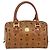 Borsa MCM Visetos in tela e pelle Marrone
