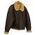 Autre Marque Brown leather aviator jacket with shearling collar