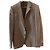 Autre Marque Blazer de tweed marrón a cuadros Castaño