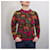 Kenzo Jungle bordeauxfarbener Pullover mit Blumen 1980er Mehrfarben Bronze - Ansicht 4
