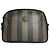 Clutch in pelle a righe vintage Fendi nero e marrone