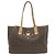 Borsa Tote MCM Logo Beige e Marrone Scuro PVC