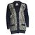 Hermès, grauer Cardigan mit Leopardenmuster Braun