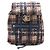 Chanel Tweed-Print Nylon-Rucksack Blau