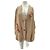 Autre Marque Beige Oversize-Cardigan mit bestickten Blumen