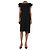 Halston Heritage Schwarzes Midikleid mit Rüschen an den Schultern - Größe UK 4