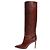 Paris Texas Brown croc-embossed knee-high stiletto boots - size EU 38