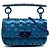 Borsa Valentino Mini Glitter Rockstud Spike blu