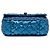 Borsa Valentino Mini Glitter Rockstud Spike blu - vista 3