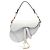 Sac Saddle en cuir de veau grainé blanc Dior