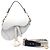 Sac Saddle en cuir de veau grainé blanc Dior - vue 8