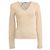 Suéter V-Neck Jil Sander en cachemira beige