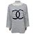 Camiseta Chanel Uniform a rayas de algodón blanco y negro