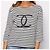 Camiseta Chanel Uniform a rayas de algodón blanco y negro - vista 3