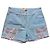 Pantaloncini in denim blu chiaro Blumarine con ricamo