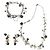 Magnifica parure DOLCE & GABBANA collana bracciale orecchini con perle nere swarovski logo e scritte Nero Argento
