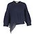 Stella Mc Cartney Asymmetrischer Pullover aus navyblauem Kaschmir mit Spitzenbesatz von Stella McCartney Marineblau