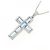 Autre Marque Aquamarin-Diamant-Halskette Pt900/Pt850 Silber - Ansicht 3