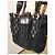 Borsa Guess nera in tessuto plissettato e pelle Nero - vista 2
