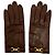 Luvas de couro marrom Hermès com hardware dourado torcido - vista 2