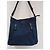 Autre Marque Borsa a spalla blu navy in tela e pelle - vista 3