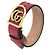 Bracciale in pelle Gucci GG Marmont con charm Rosso D'oro