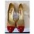 Chanel Lackleder und Kork Absatzschuhe Braun Rot - vue 2