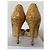 Chanel Lackleder und Kork Absatzschuhe Braun Rot - vue 5