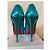 Décolleté Peep-Toe Christian Louboutin Turchese - vista 5