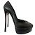 Décolleté in pelle nera con plateau Casadei Nero