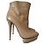 Autre Marque Bottines en cuir beige avec talon sculptural