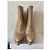 Autre Marque Bottines en cuir beige avec talon sculptural - vue 3