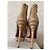 Autre Marque Bottines en cuir beige avec talon sculptural - vue 5