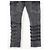 Balmain Bondage-Gurt Biker Cargo Denim Jeans Grau - Ansicht 4