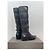 Prada 2000s Knee-High Ruffle Heel Boots Black - view 2