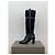 Céline Botas de tacón biker 'Claude' de shearling hasta la rodilla Celine Negro - vista 3